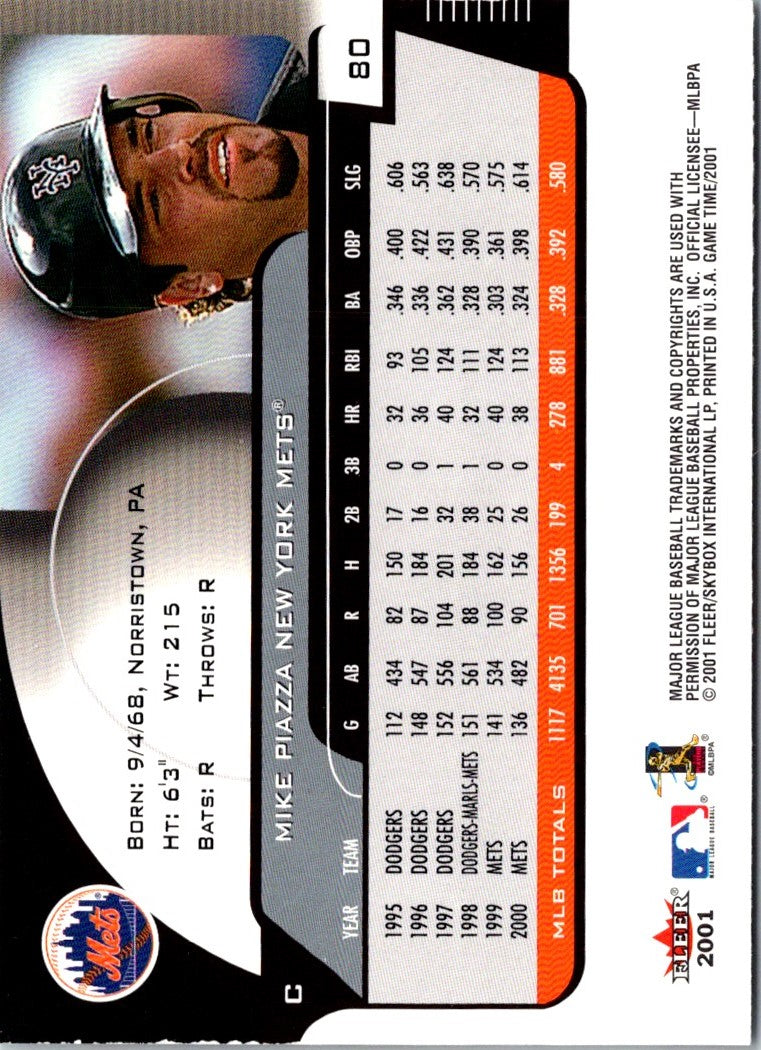 2001 Fleer Game Time Mike Piazza