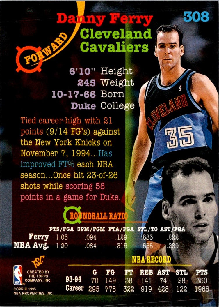 1994 Stadium Club Super Teams NBA Finals Danny Ferry