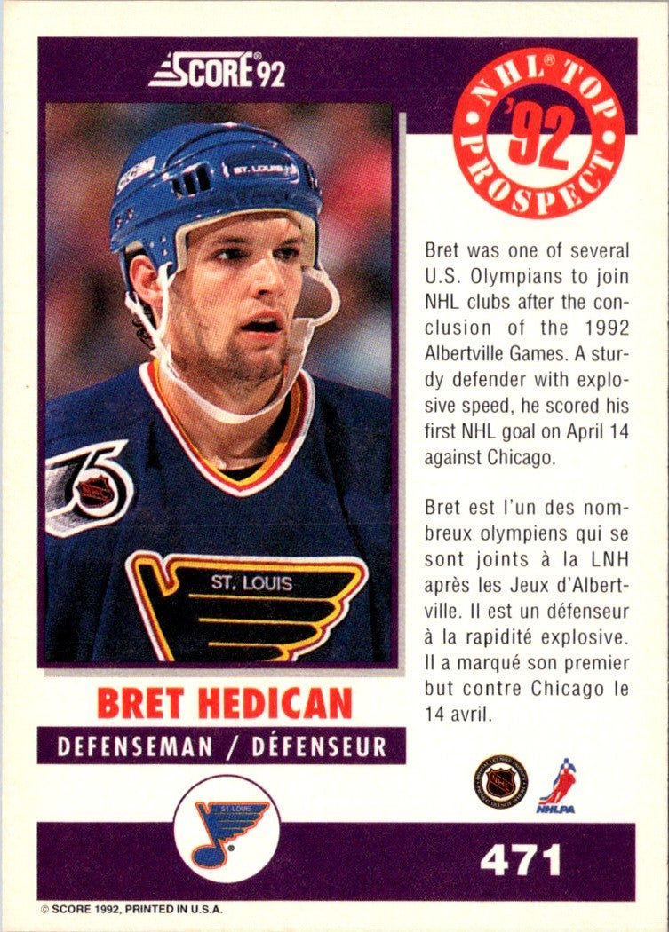 1992 Score Canadian Bret Hedican