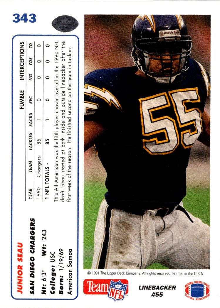 1991 Upper Deck Junior Seau