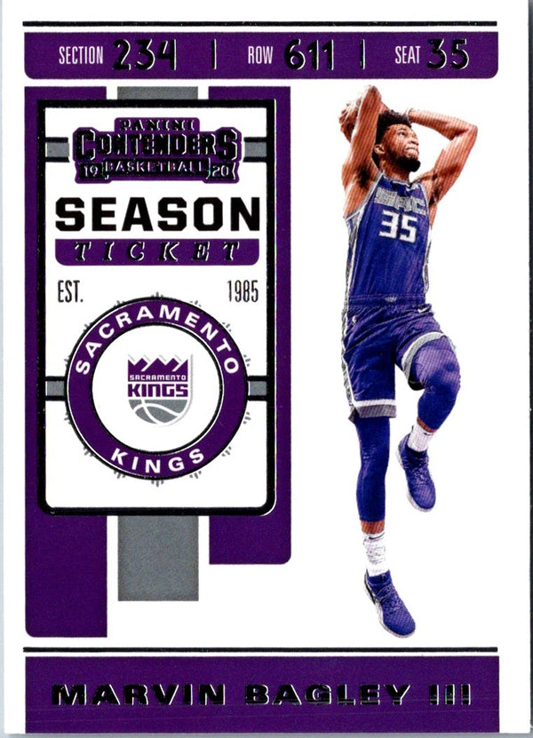 2019 Panini Contenders Game Ticket Green Marvin Bagley III #77