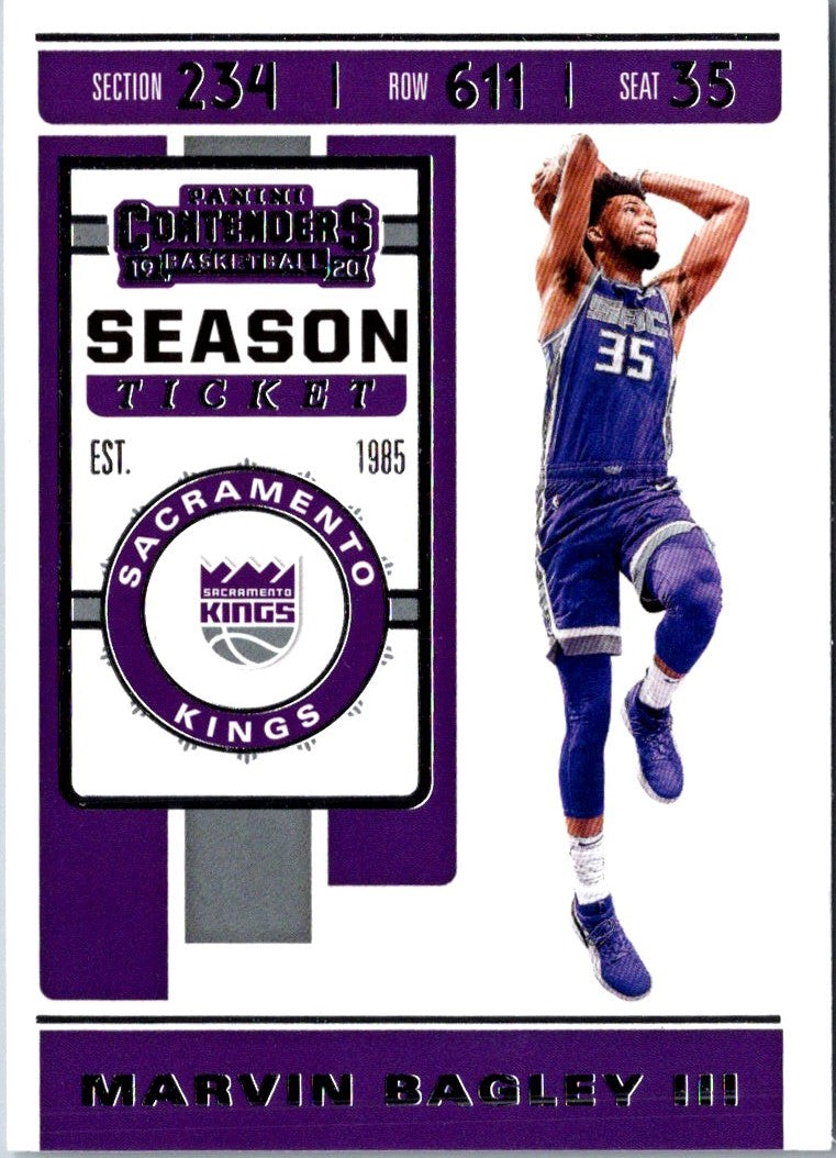 2019 Panini Contenders Game Ticket Green Marvin Bagley III