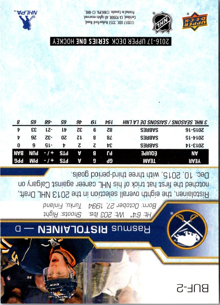 2016 Upper Deck Rasmus Ristolainen