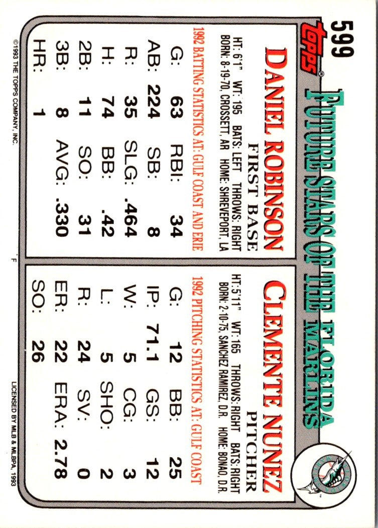 1993 Topps Clemente Nunez/Daniel Robinson