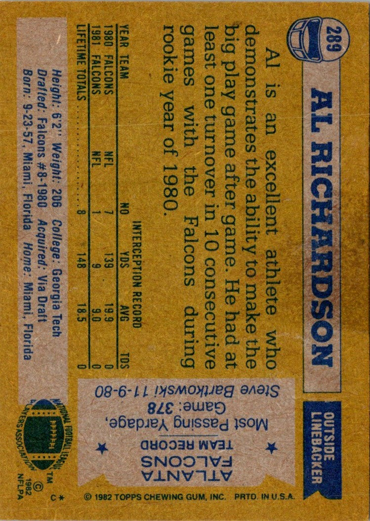 1982 Topps Al Richardson