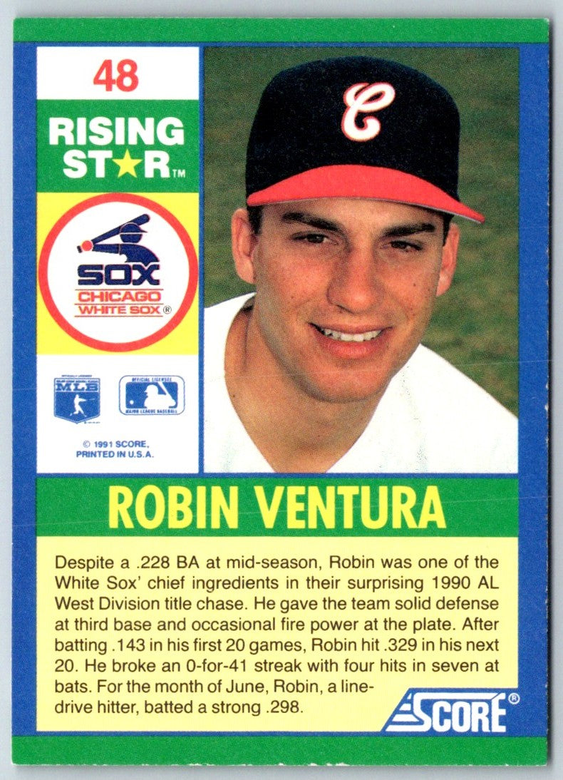 1991 Score 100 Rising Stars Robin Ventura