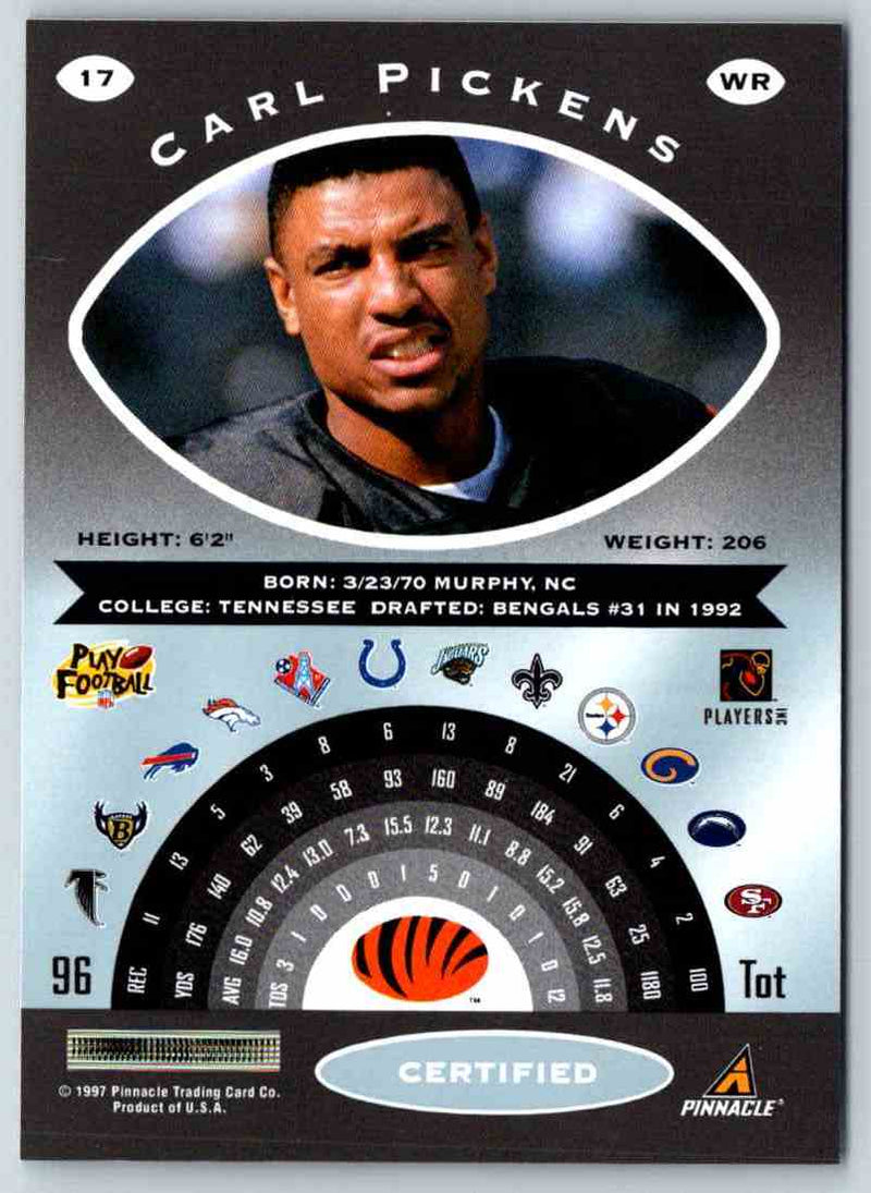 1997 Pinnacle Certified NFL Carl Pickens