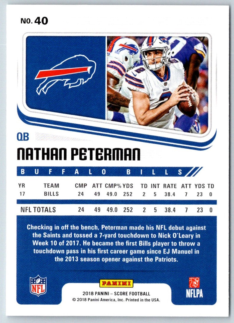 2018 Score Scorecard Nathan Peterman