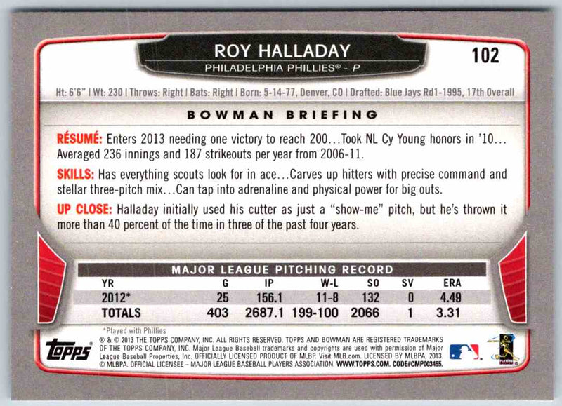 2014 Bowman Roy Halladay