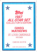 1987 Topps Glossy Greg Mathews