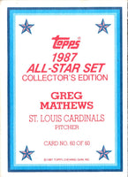 1987 Topps Glossy Greg Mathews #60
