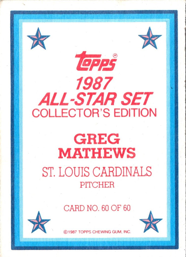 1987 Topps Glossy Greg Mathews