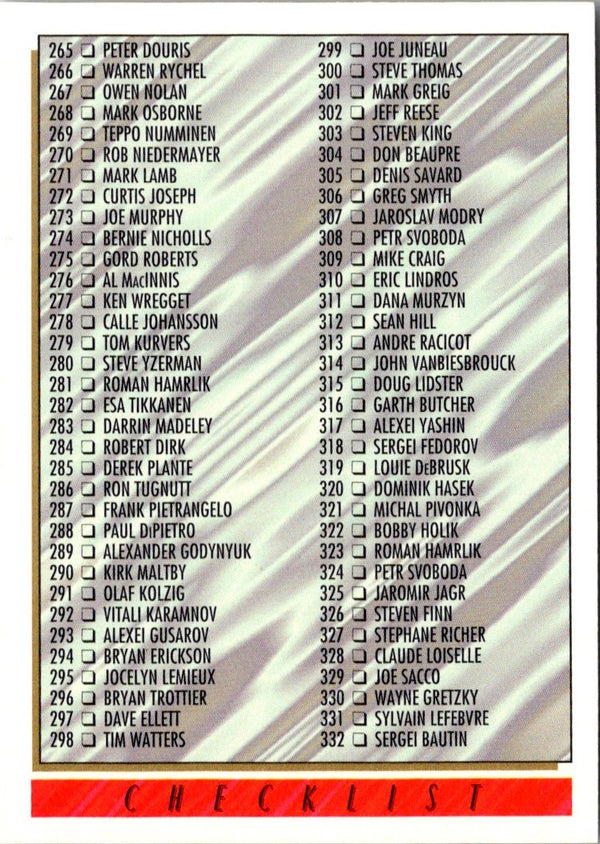 1993 O-Pee-Chee Premier Checklist 265-396 #527