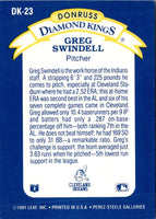 1992 Donruss Diamond Kings Greg Swindell #DK-23