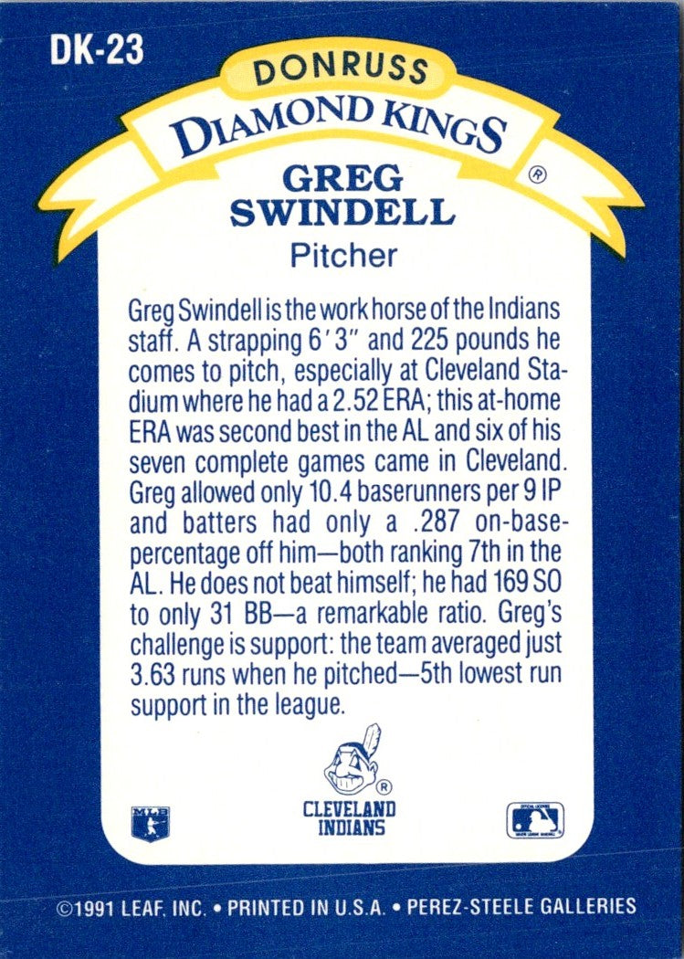 1992 Donruss Diamond Kings Greg Swindell