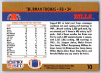 1990 Pro Set Thurman Thomas #10