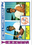 1984 Topps Yankees Batting & Pitching Leaders/Checklist