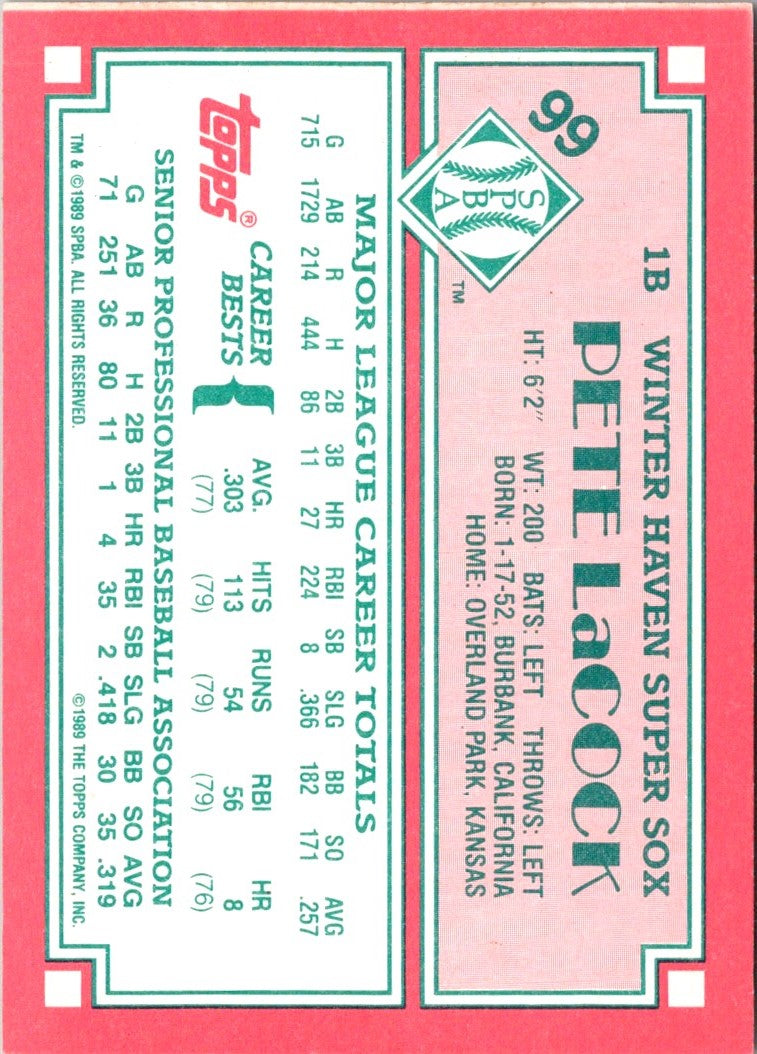 1989 Topps Senior League Pete LaCock