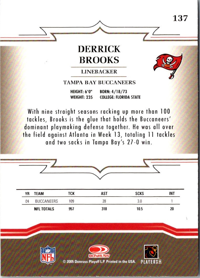 2005 Donruss Throwback Threads Derrick Brooks