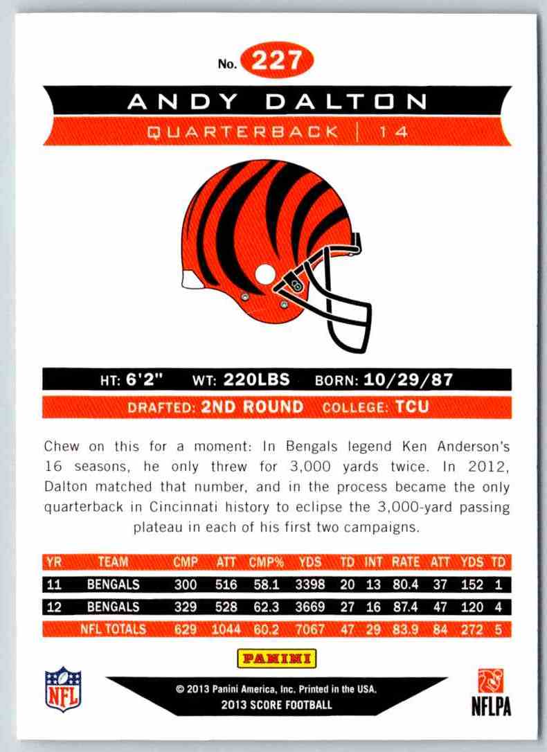 2013 Score Andy Dalton