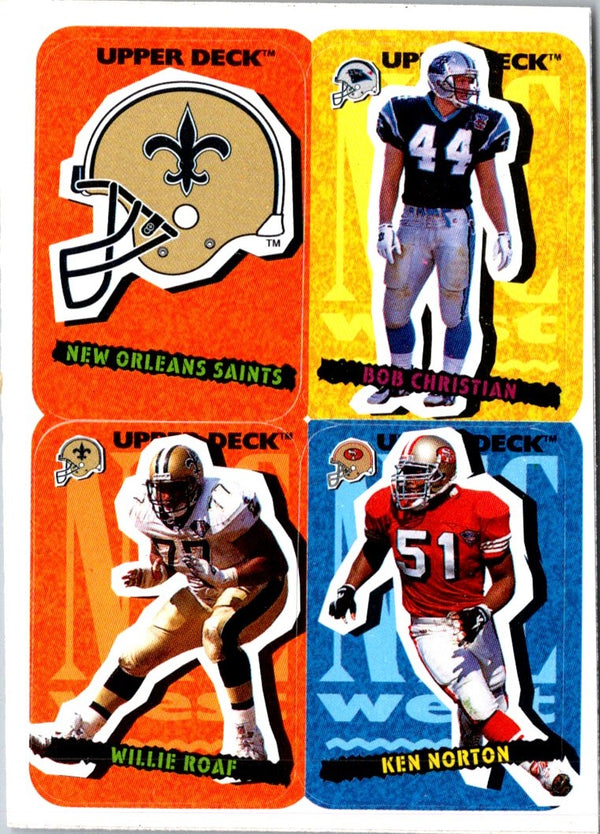 1995 Collector's Choice Update Stick-Ums New Orleans Saints/Bob Christian/Willie Roaf/Ken Norton #39