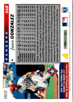 1996 Score Juan Gonzalez #348