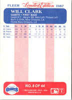 1987 Fleer Limited Edition Will Clark #8