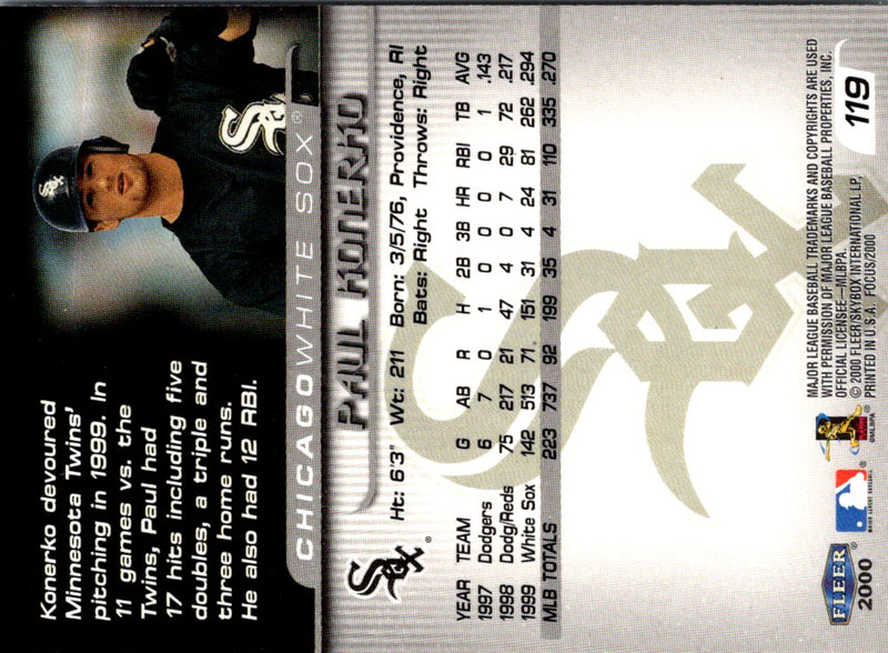 2000 Fleer Focus Paul Konerko