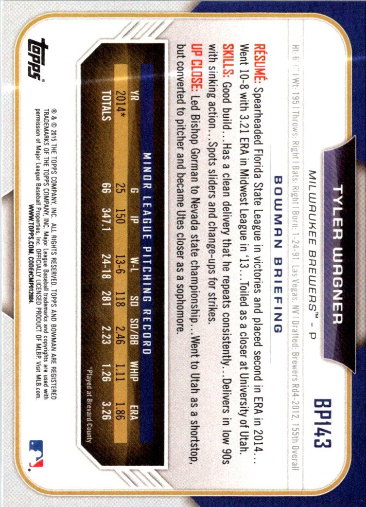 2015 Bowman Prospects Tyler Wagner