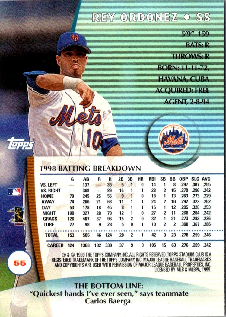 1999 Stadium Club Rey Ordonez