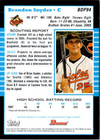 2005 Bowman Chrome Draft Picks & Prospects Brandon Snyder #BDP94 Rookie