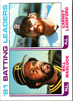 1982 Topps '81 Batting Leaders - Bill Madlock/Carney Lansford #161