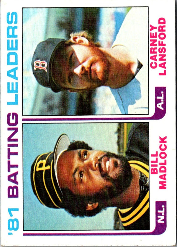 1982 Topps '81 Batting Leaders - Bill Madlock/Carney Lansford #161