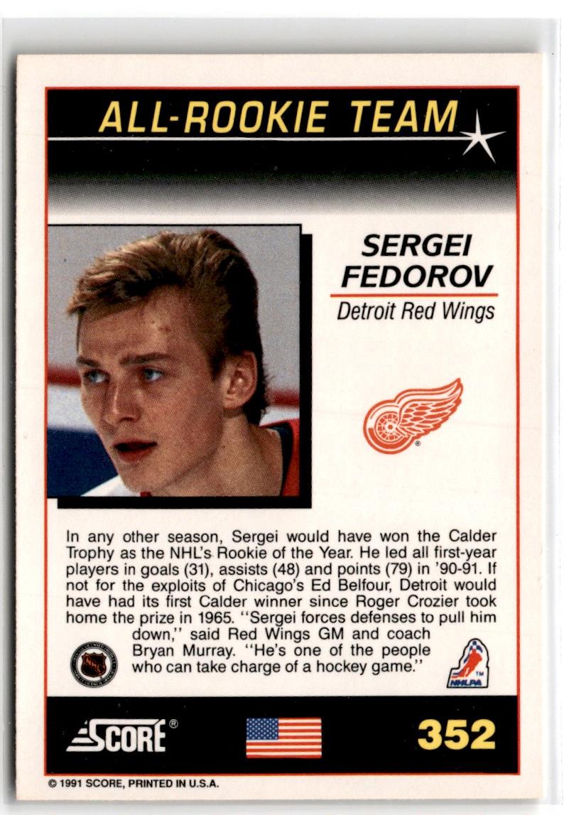 1991 Score American Sergei Fedorov