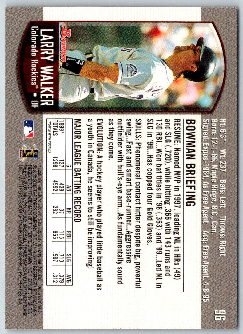 2000 Bowman Larry Walker