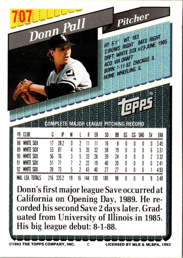 1993 Topps Donn Pall #707