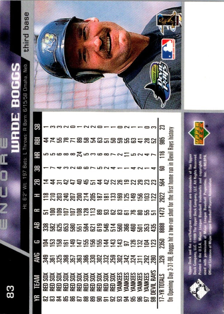 1999 Upper Deck Encore Wade Boggs