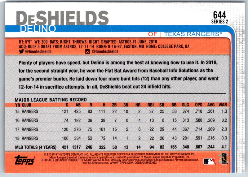 2019 Topps Delino DeShields