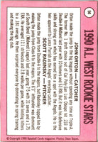 1990 Baseball Card Magazine '69 Topps Replicas AL West Rookies (John Orton/Scott Radinsky) #50