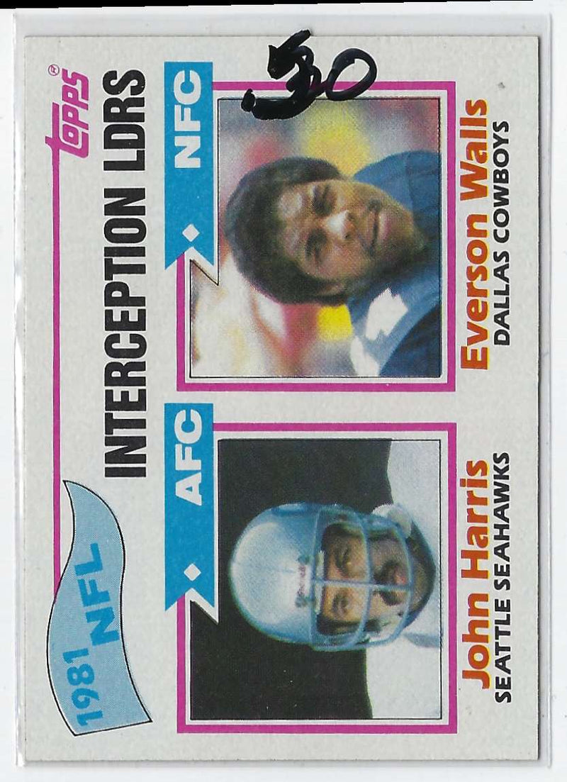 1982 Topps John Harris/Everson Walls