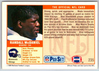 1989 NFL Proset Randall McDaniel #235