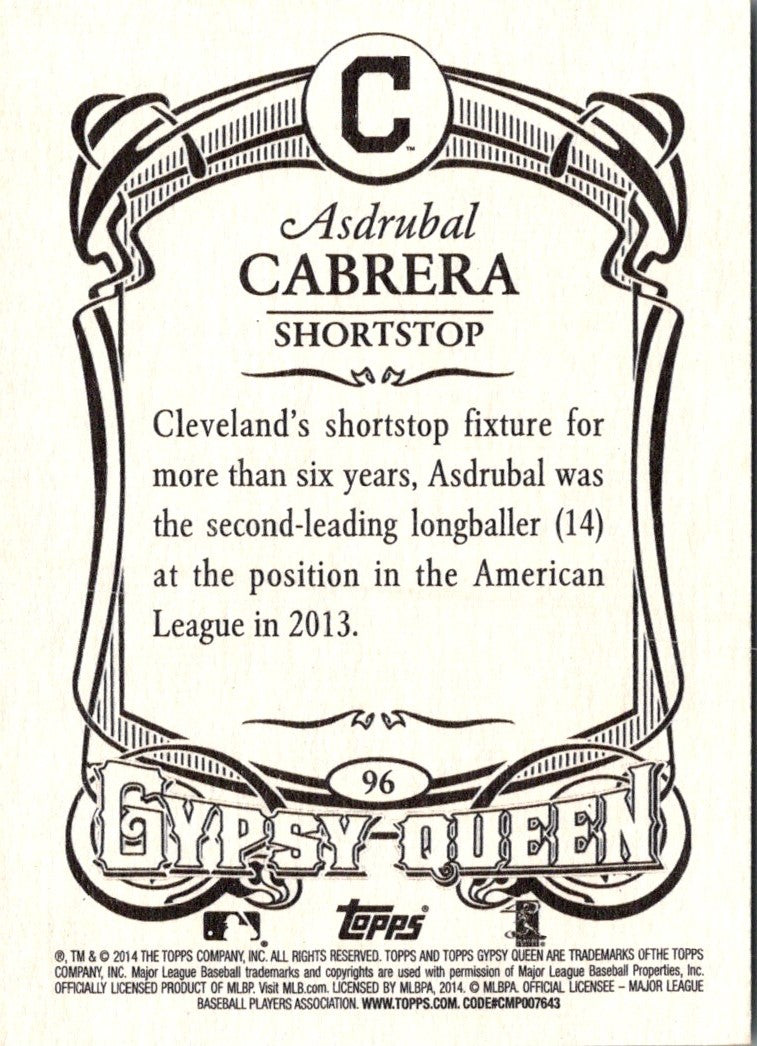 2014 Topps Gypsy Queen Asdrubal Cabrera