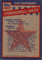 1984 Topps Dan Quisenberry #407