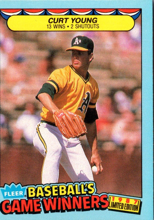 1987 Fleer Game Winners Curt Young #44