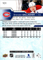 2016 Upper Deck Brendan Gallagher #101