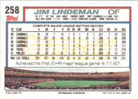 1992 Topps Jim Lindeman #258