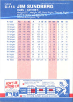 1987 Fleer Update Jim Sundberg #U-114