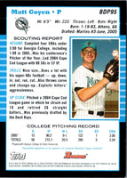2005 Bowman Chrome Draft Picks & Prospects Matt Goyen #BDP95 Rookie