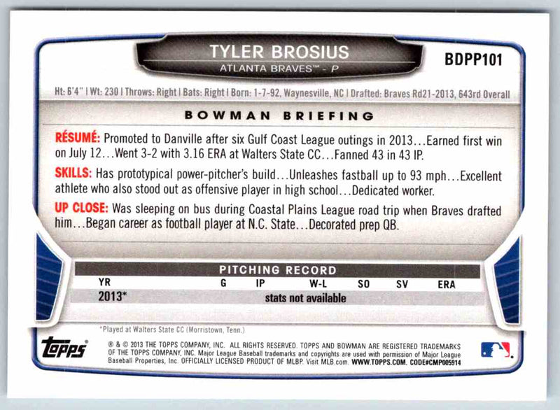 2013 Bowman Tyler Brosius