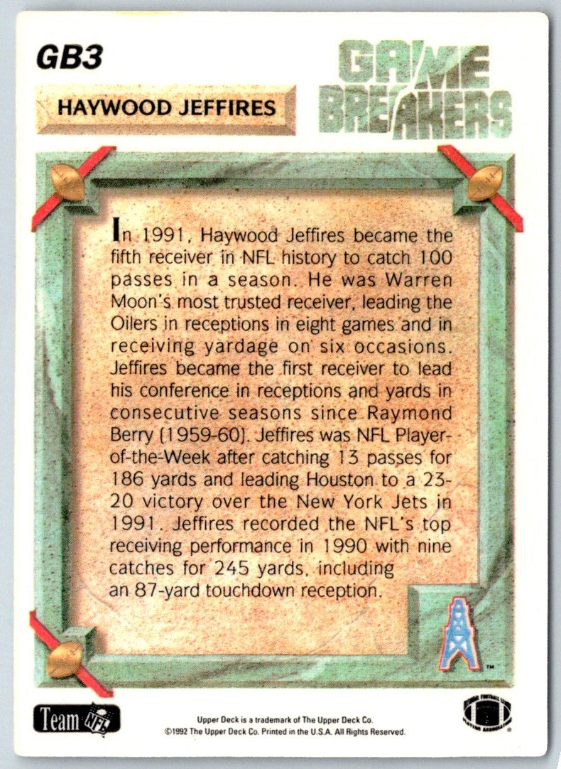 1992 Upper Deck Haywood Jeffires